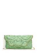 Women's Green Straw Crossbody Bag | Derimod
