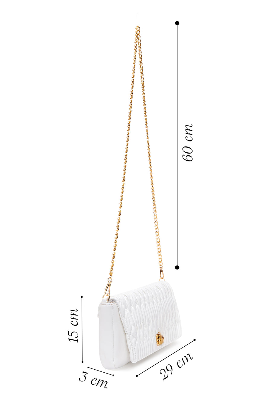 Women's White Quilted Crossbody Bag