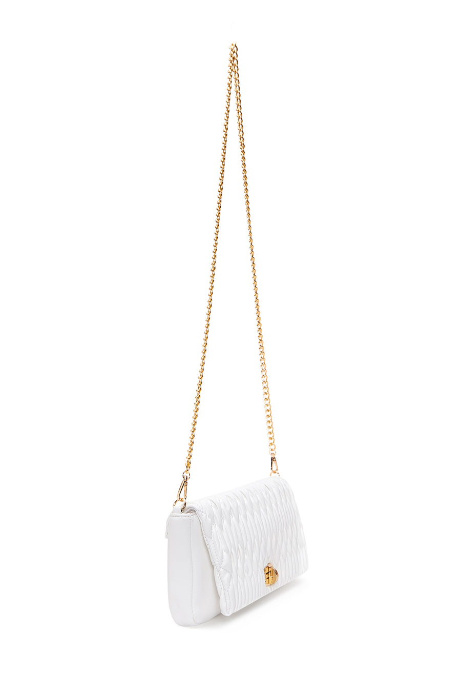 Women's White Quilted Crossbody Bag