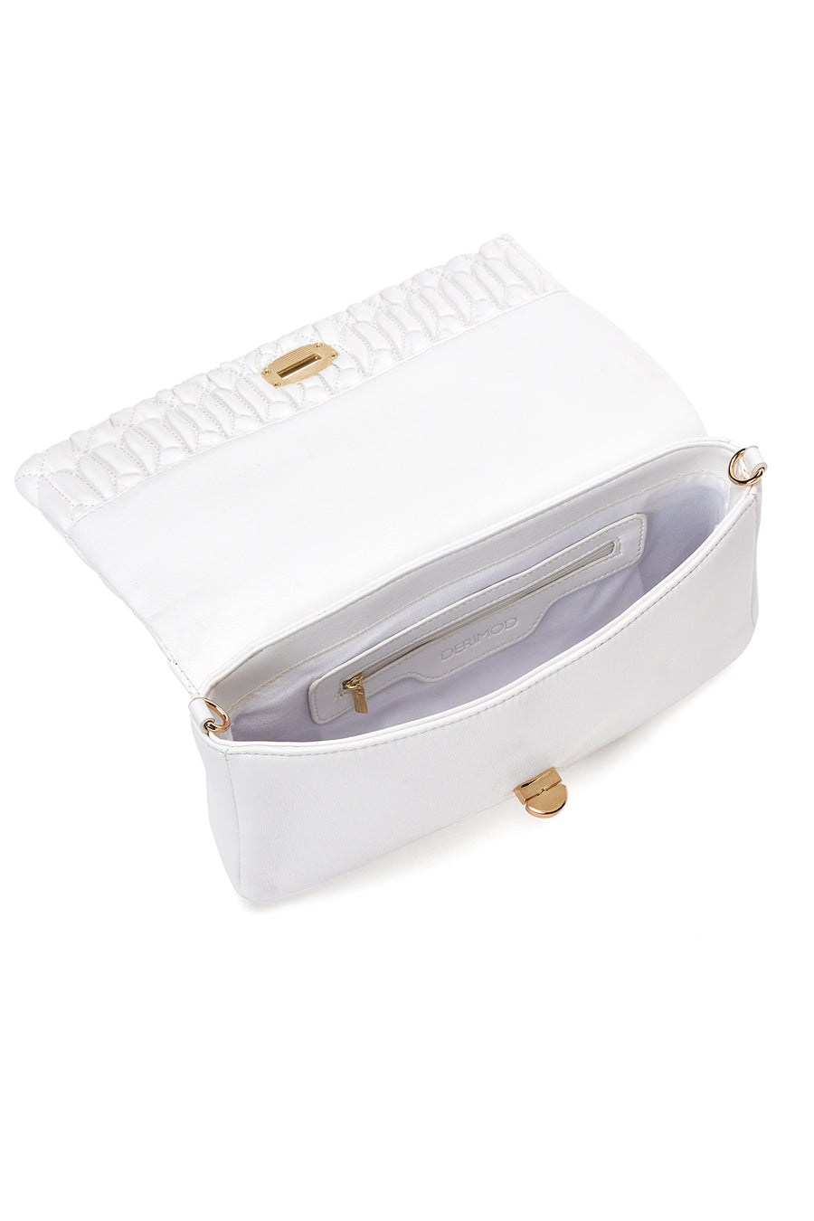 Women's White Quilted Crossbody Bag