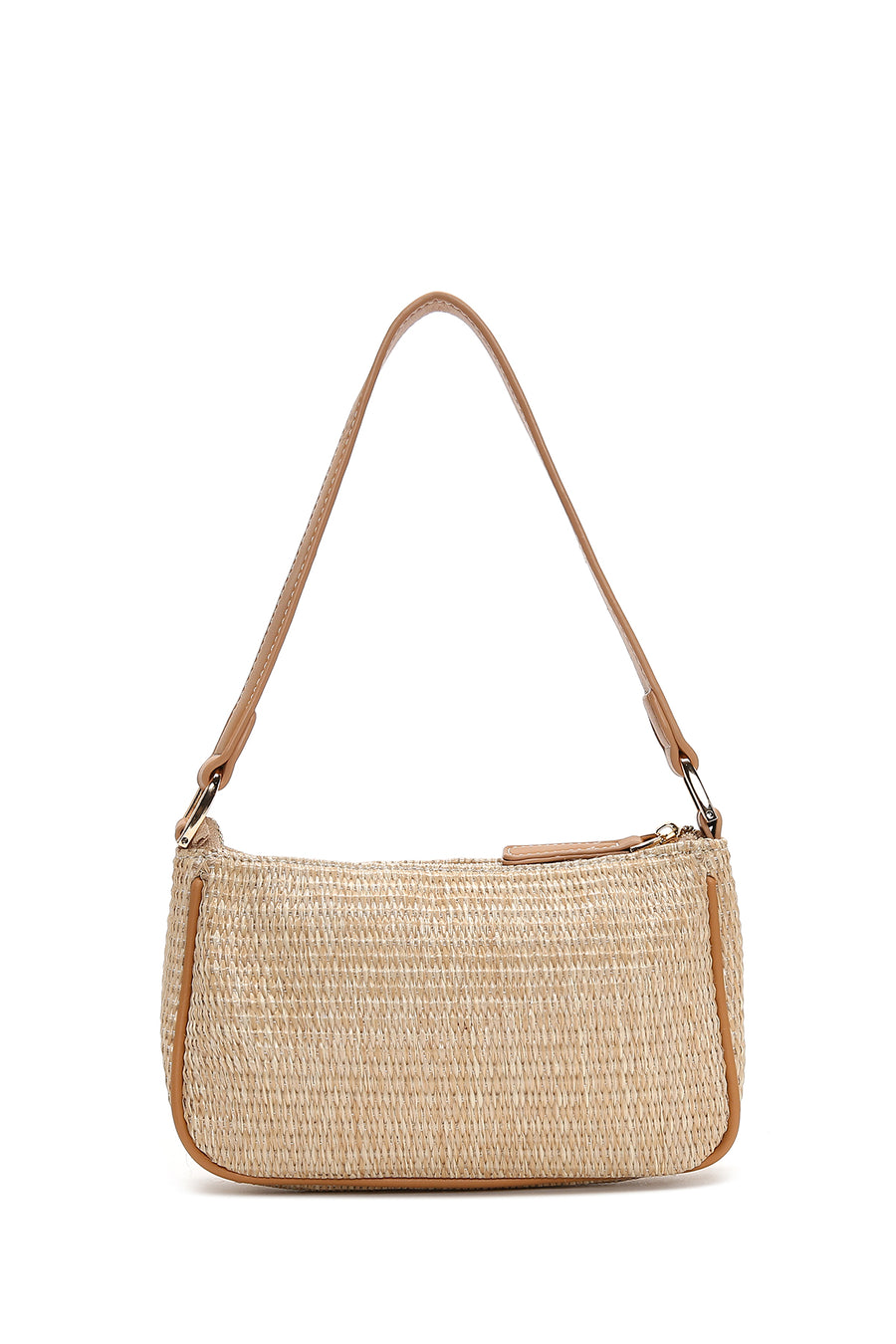 Women's Beige Straw Shoulder Bag
