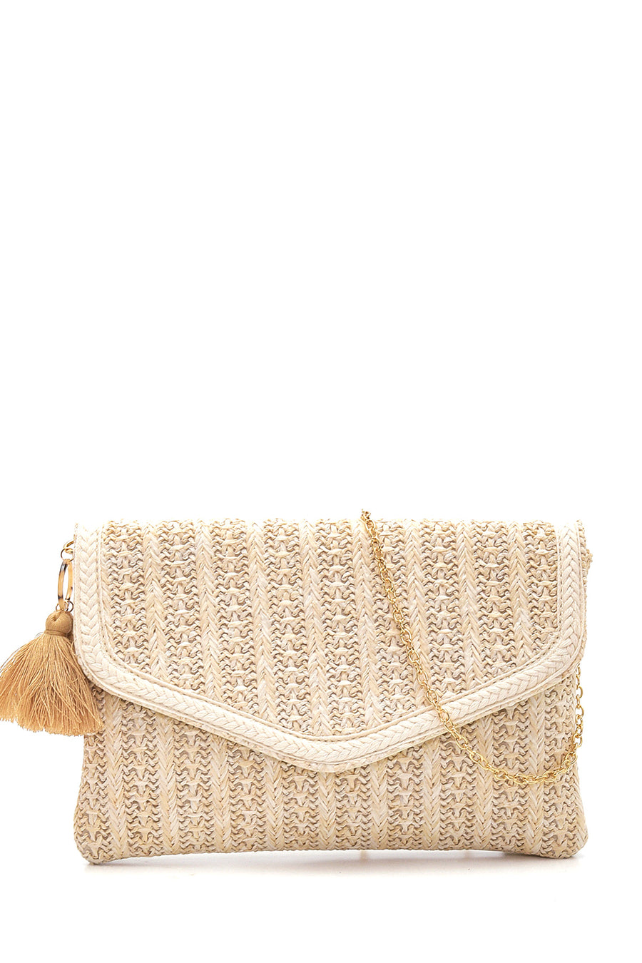 Women's Beige Portfolio with Wicker Accessories 22SBD2903M7 | Derimod