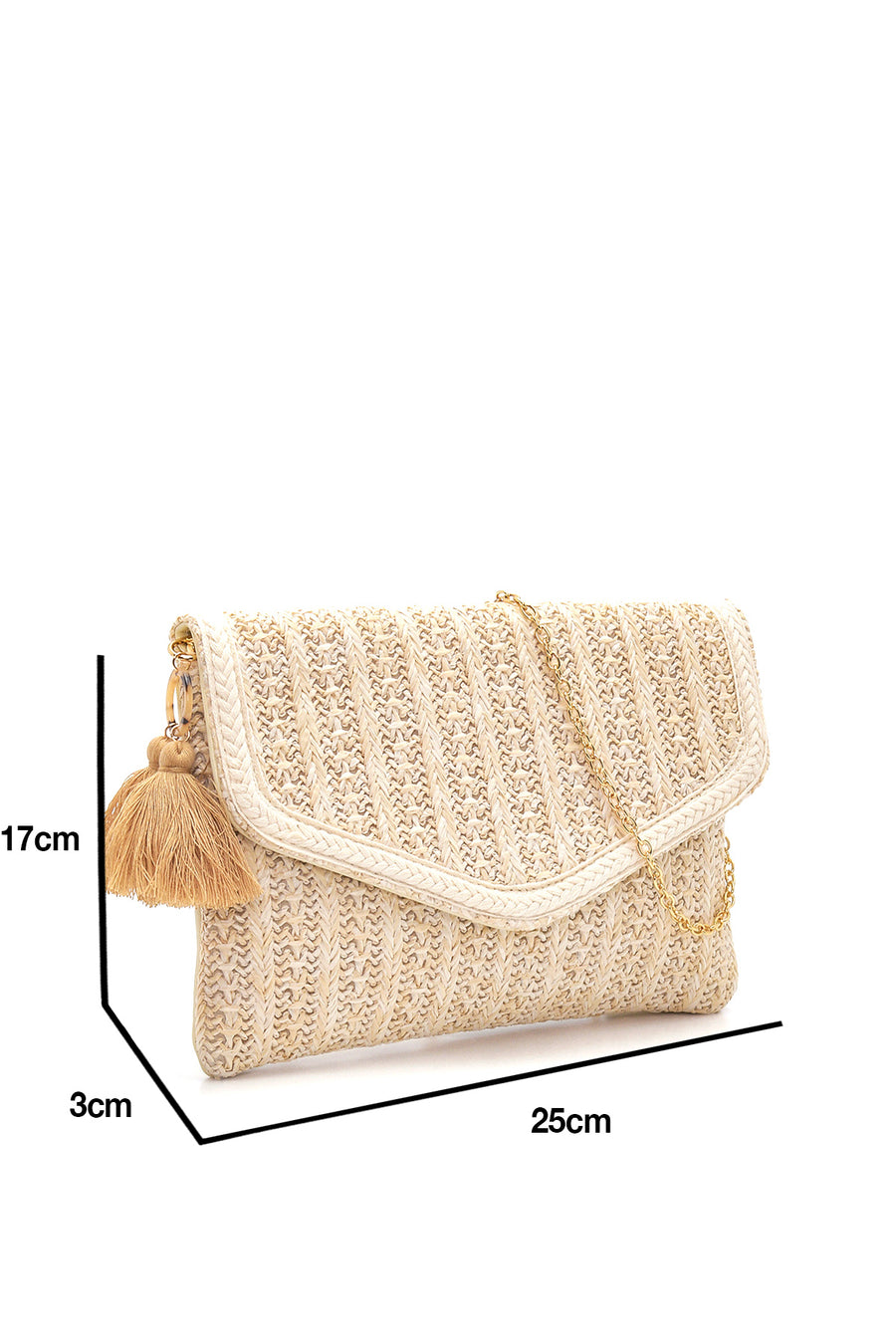 Women's Beige Portfolio with Wicker Accessories
