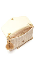 Women's Beige Portfolio with Wicker Accessories | Derimod