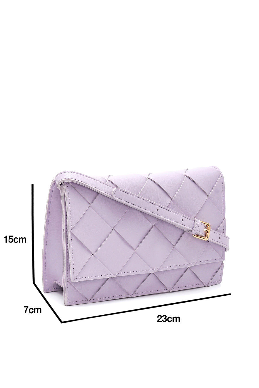 Women's Lilac Braided Crossbody Bag