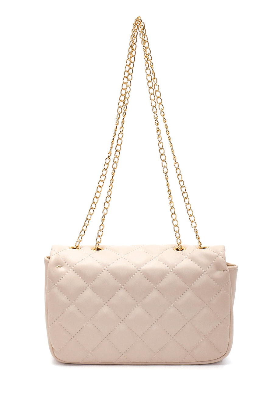Women's Beige Quilted Crossbody Bag