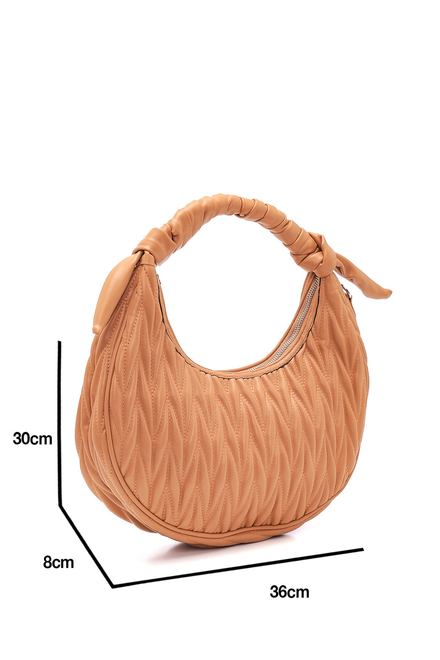 Women's Camel Quilted Shoulder Bag