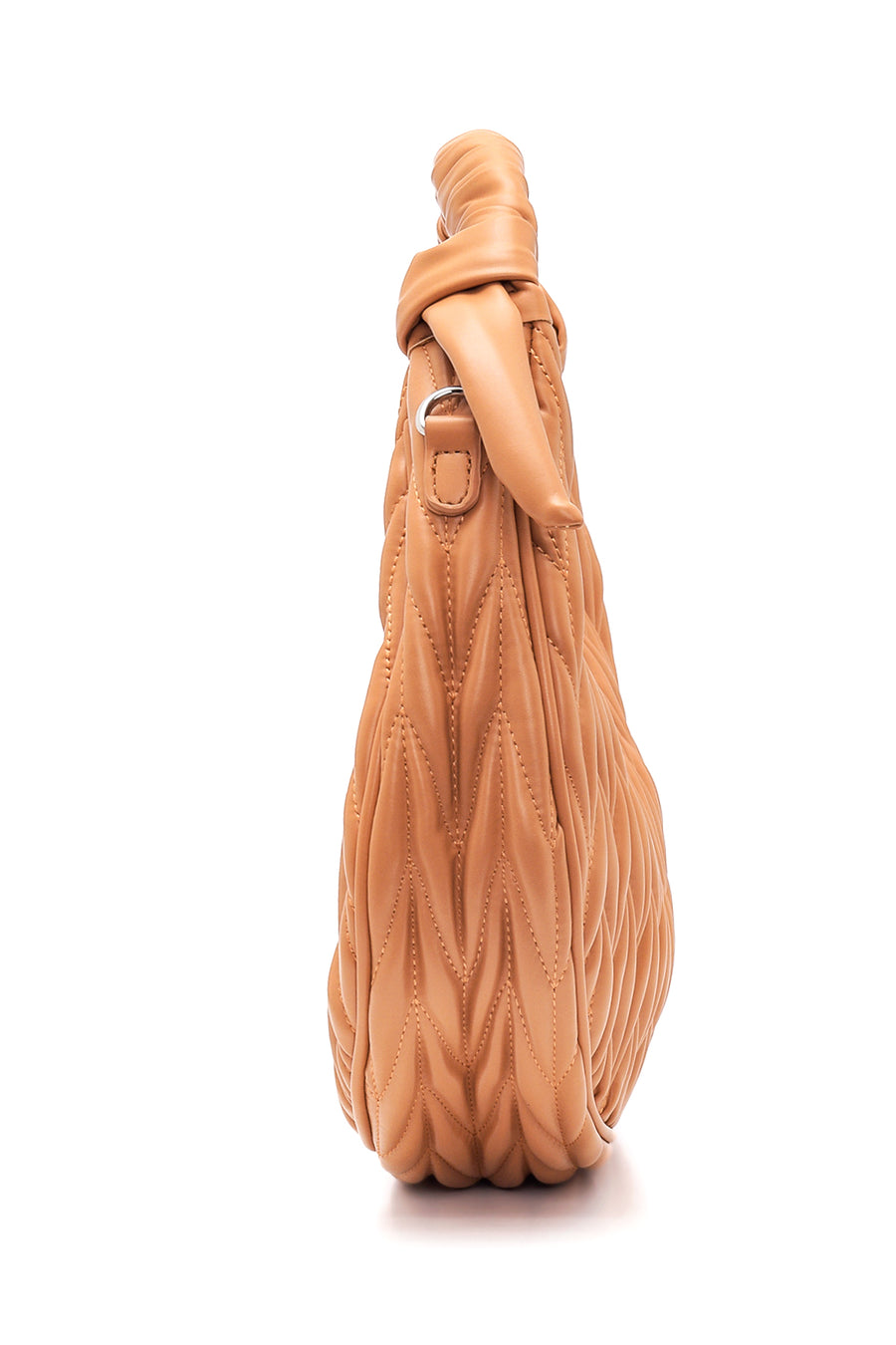Women's Camel Quilted Shoulder Bag