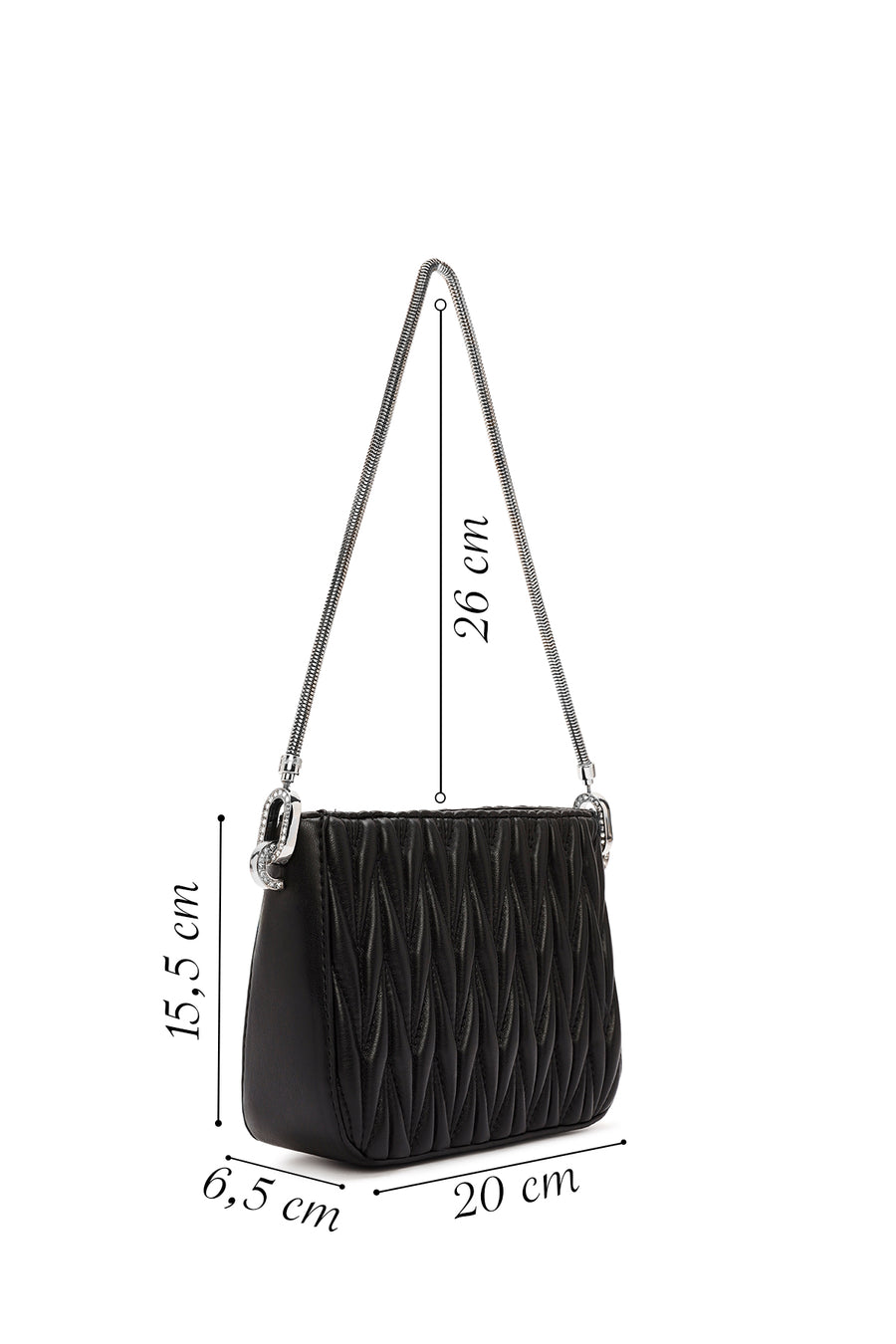 Women's Black Quilted Shoulder Bag