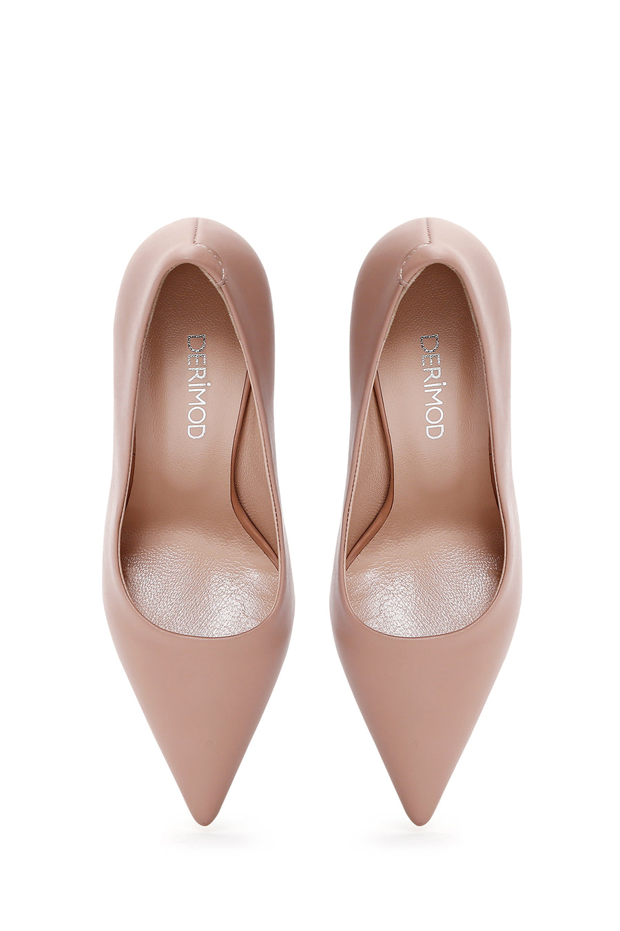 Women's Beige Leather Heeled Shoes