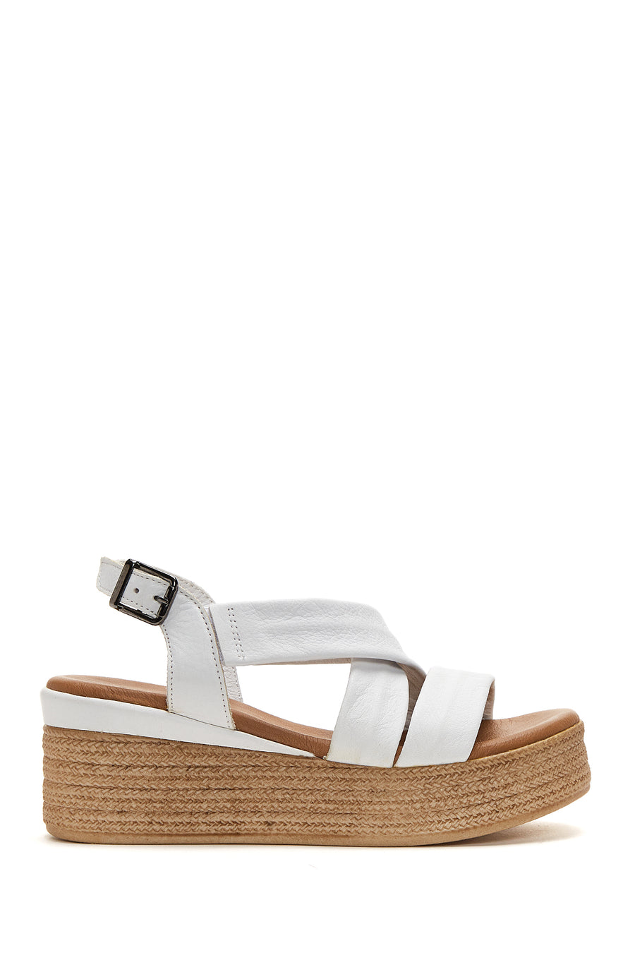Women's Leather Wedge Heel Sandals 22SFD280318 | Derimod