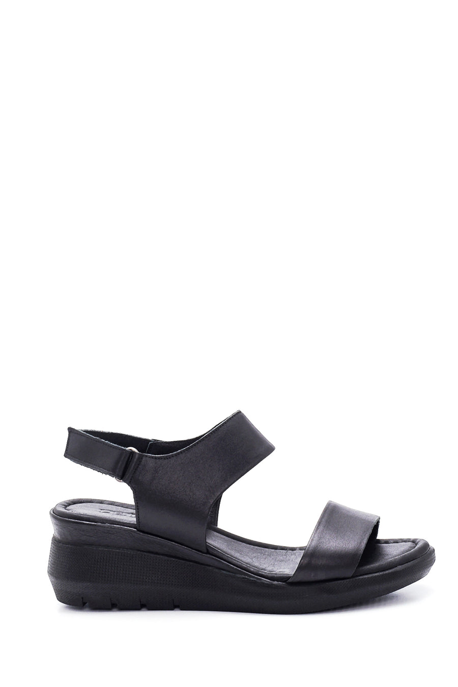 Women's Leather Comfort Wedge Heel Sandals 22SFD360918 | Derimod
