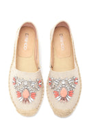 Kadın Bej Taşlı Espadril | Derimod