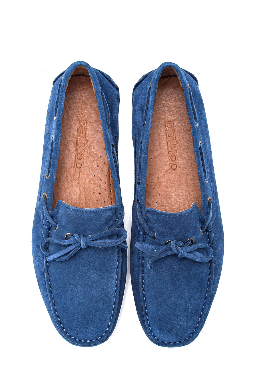 Erkek Mavi Süet Deri Casual Loafer