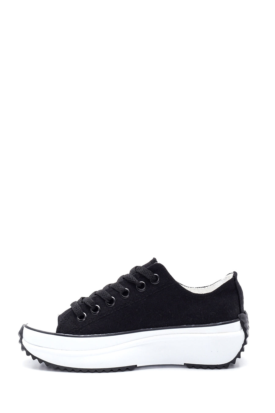 Kadın Siyah Kalın Tabanlı Kumaş Sneaker
