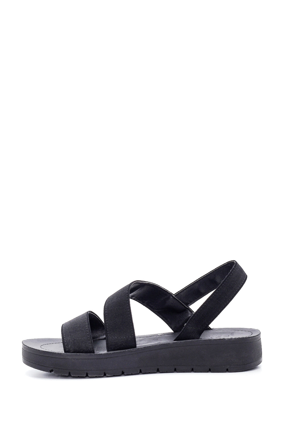 Women's Black Casual Flat Sandals
