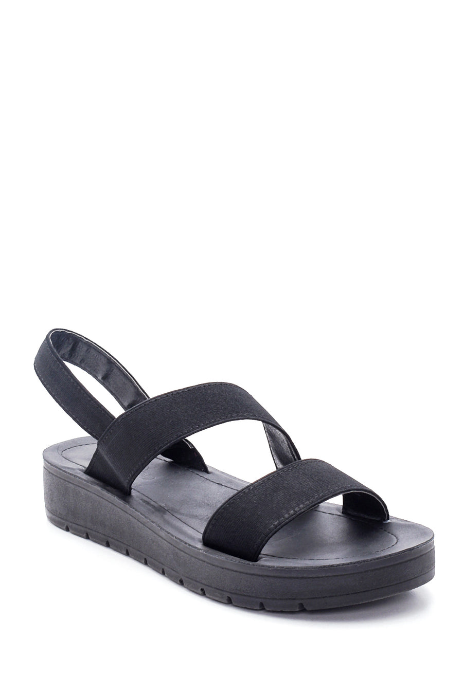 Women's Black Casual Flat Sandals