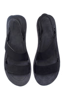 Women's Black Casual Flat Sandals | Derimod