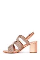 Women's Patterned Heeled Sandals | Derimod