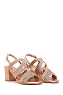 Women's Patterned Heeled Sandals | Derimod
