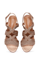 Women's Patterned Heeled Sandals | Derimod