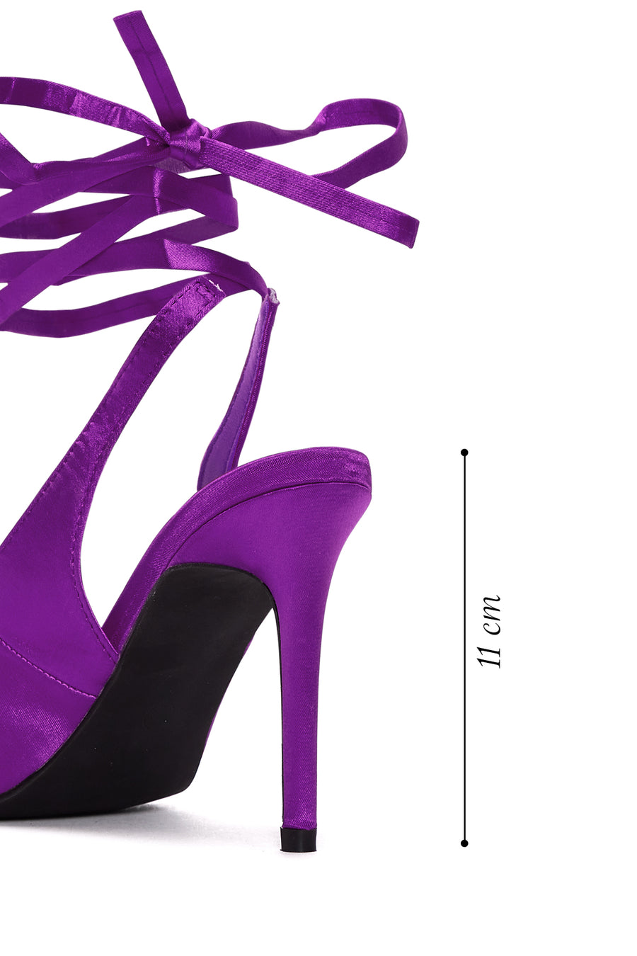 Women's Purple Ankle Strap Satin Heeled Shoes