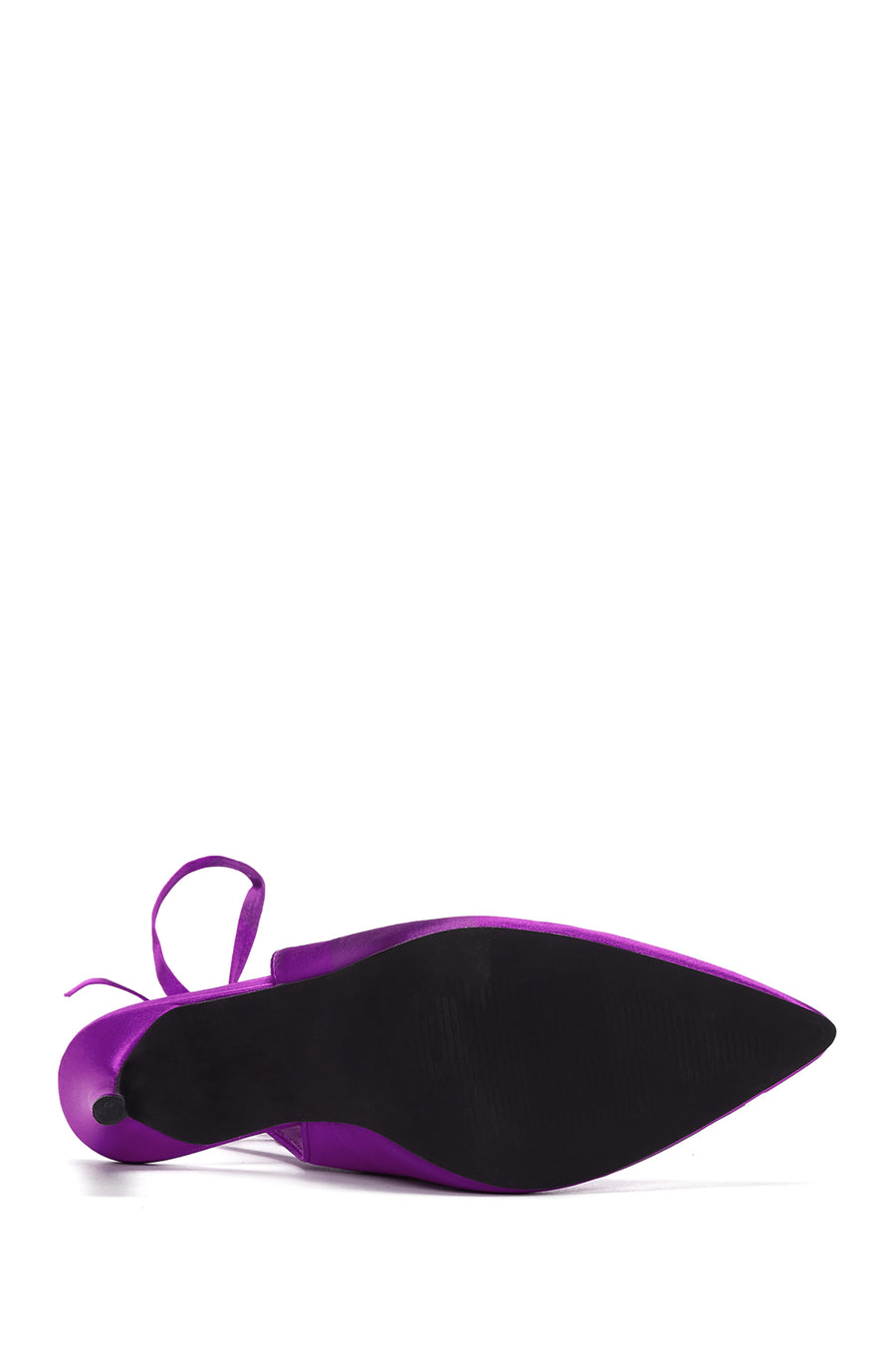 Women's Purple Ankle Strap Satin Heeled Shoes