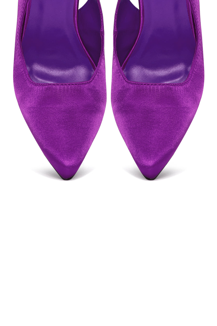 Women's Purple Ankle Strap Satin Heeled Shoes