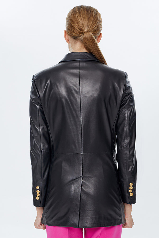 Dalida Women's Black Leather Jacket