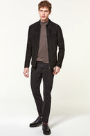 Neymar Men's Black Suede Leather Jacket | Derimod
