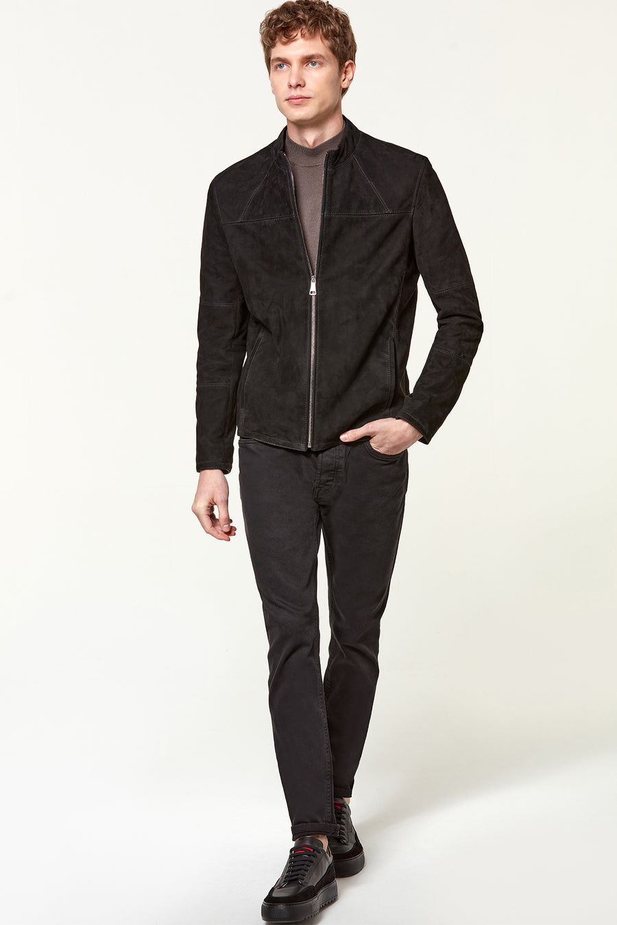 Neymar Men's Black Suede Leather Jacket