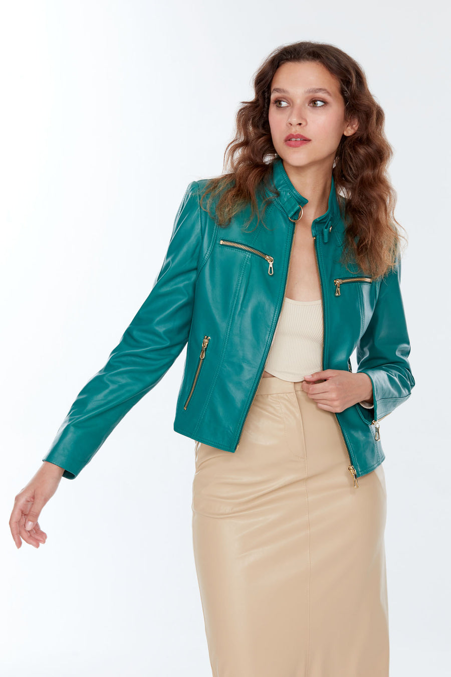 Alexa Women's Leather Coat 22SGE590747 | Derimod