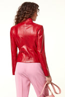 Alicia Women's Red Leather Coat | Derimod