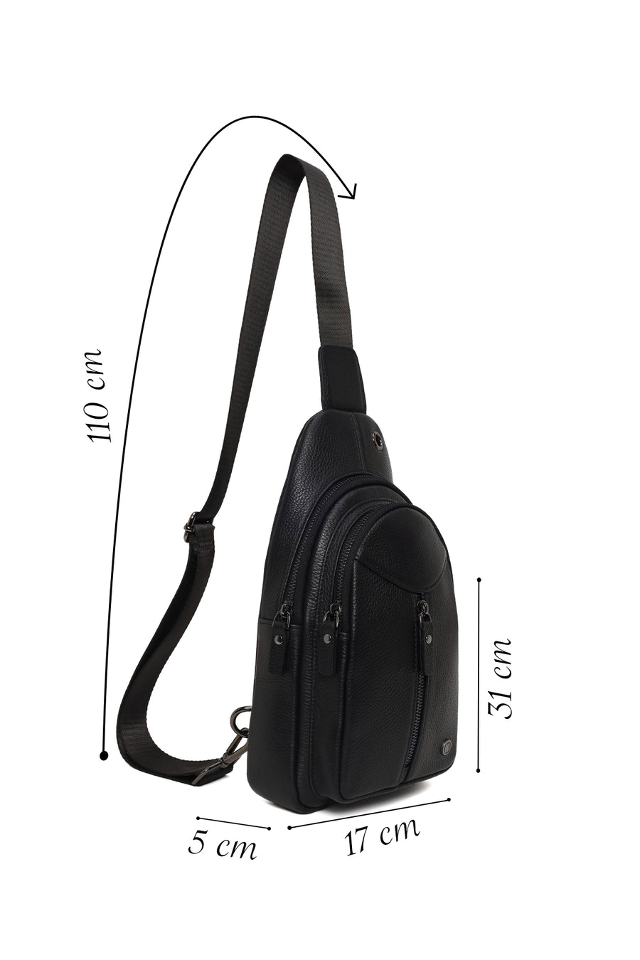 Men's Black Leather Crossbody Bag