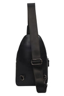 Men's Black Leather Crossbody Bag | Derimod