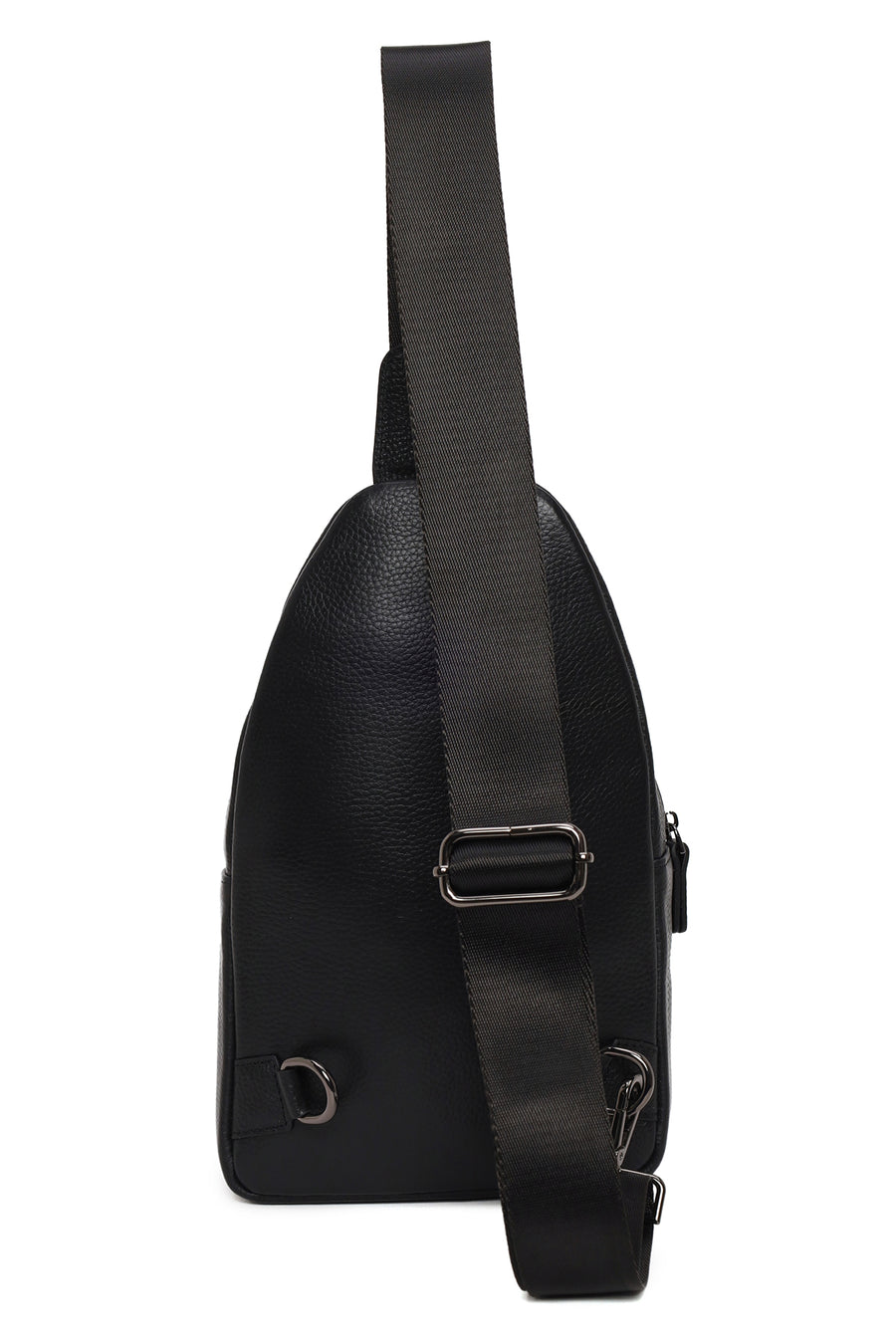 Men's Black Leather Crossbody Bag