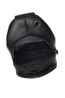 Men's Black Leather Crossbody Bag | Derimod