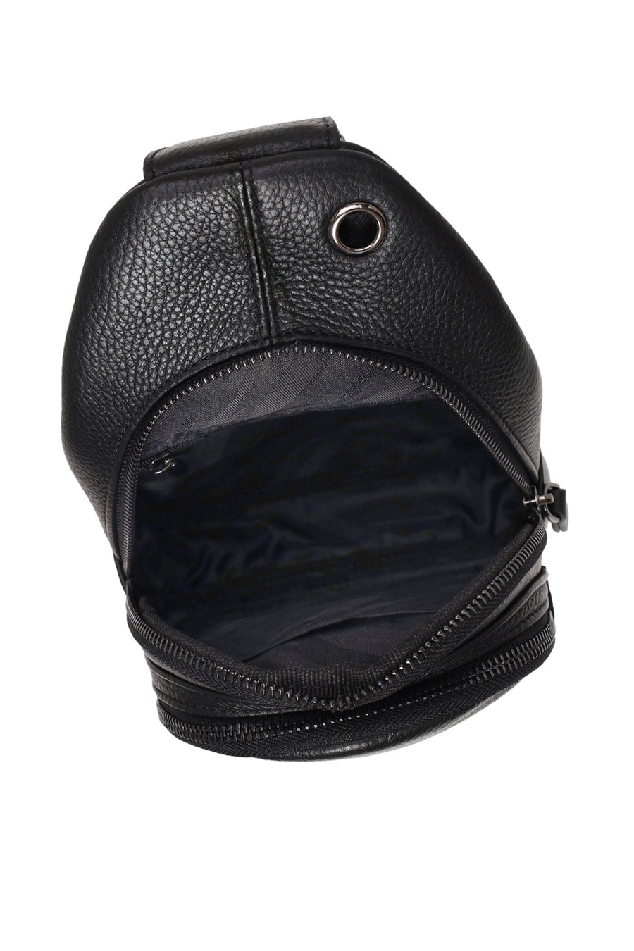 Men's Black Leather Crossbody Bag
