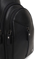 Men's Black Leather Crossbody Bag | Derimod