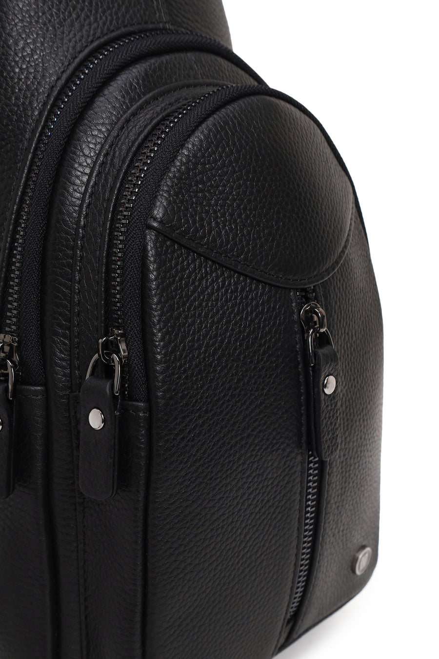 Men's Black Leather Crossbody Bag