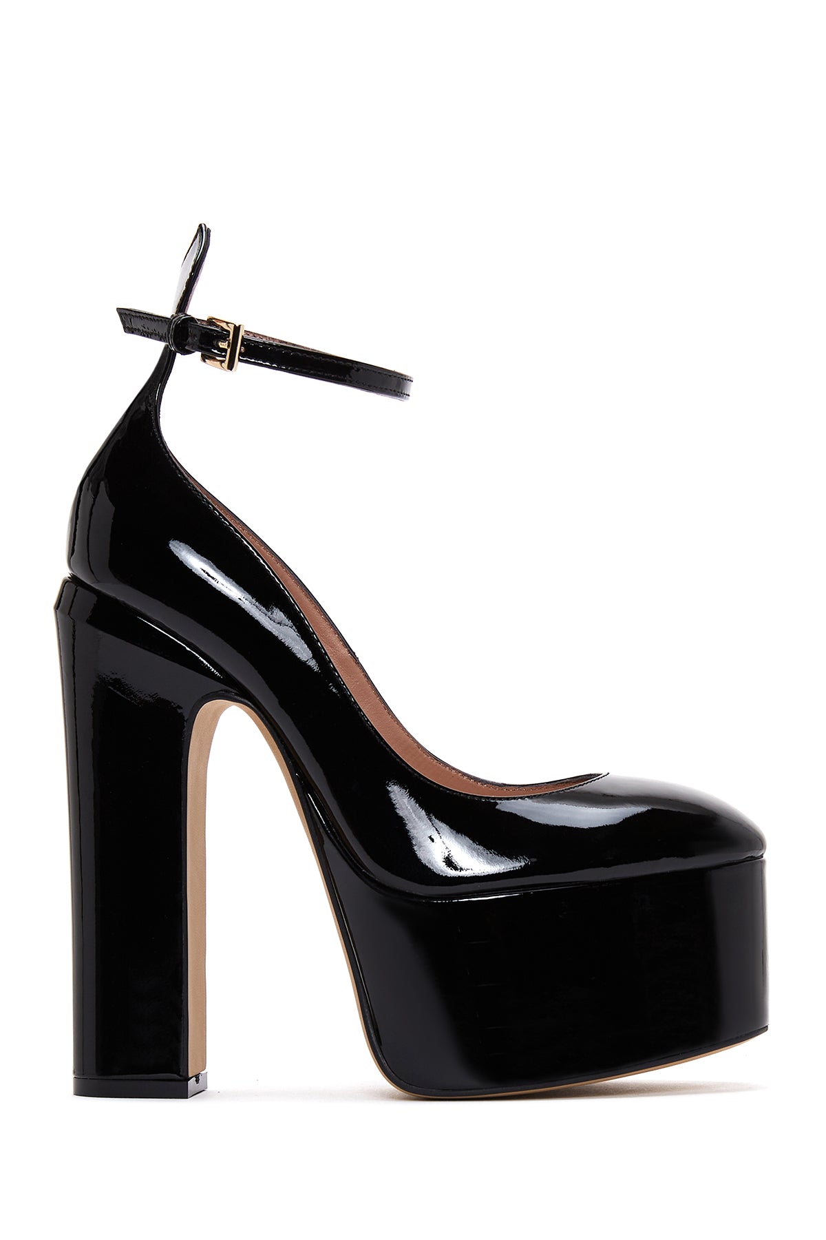 Women's Black Leather Platform Heeled Shoes 22WFD101816 | Derimod