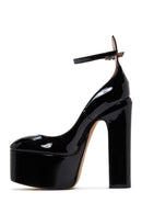 Women's Black Leather Platform Heeled Shoes | Derimod