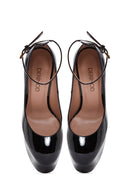 Women's Black Leather Platform Heeled Shoes | Derimod