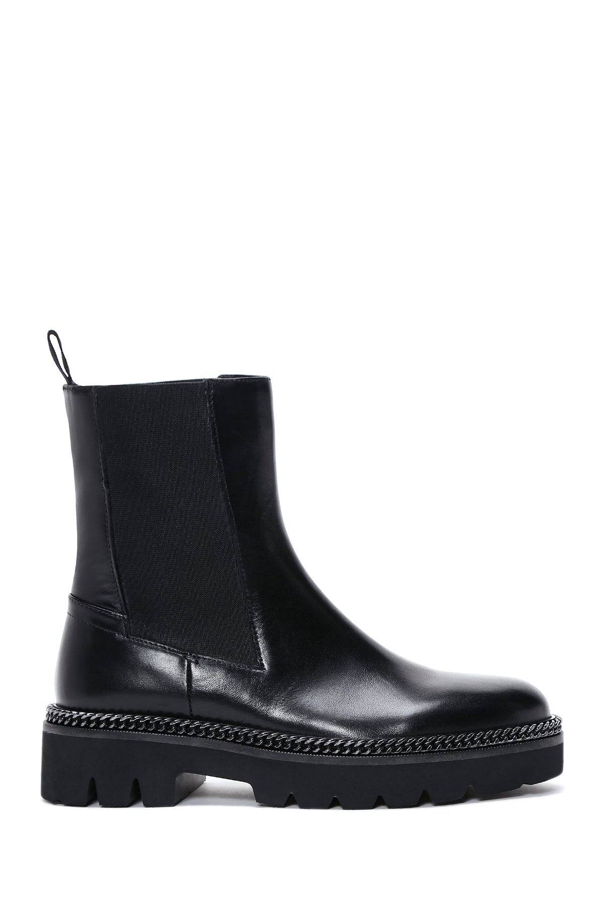 Women's Black Leather Chelsea Boots 22WFD102018 | Derimod