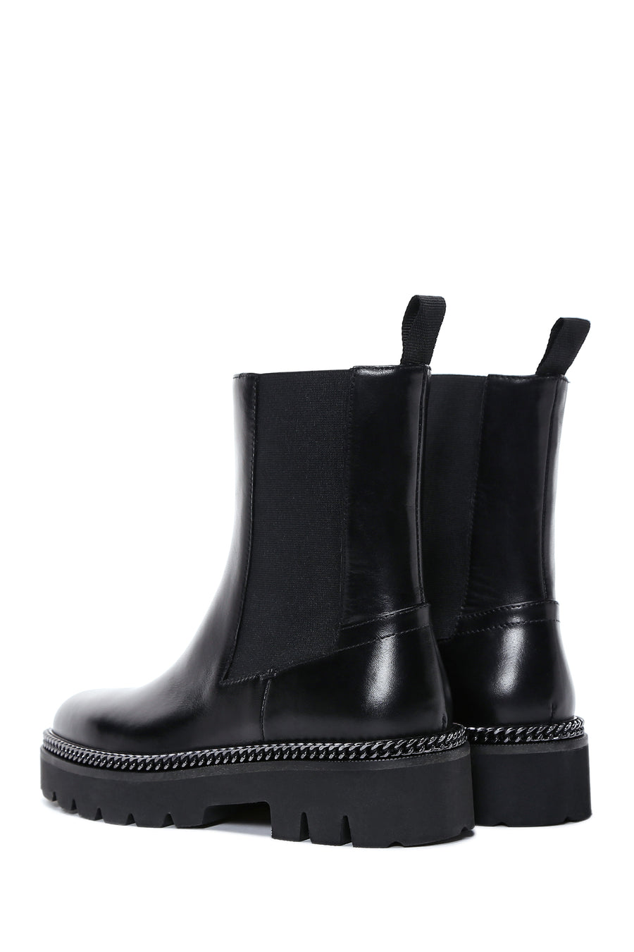 Women's Black Leather Chelsea Boots