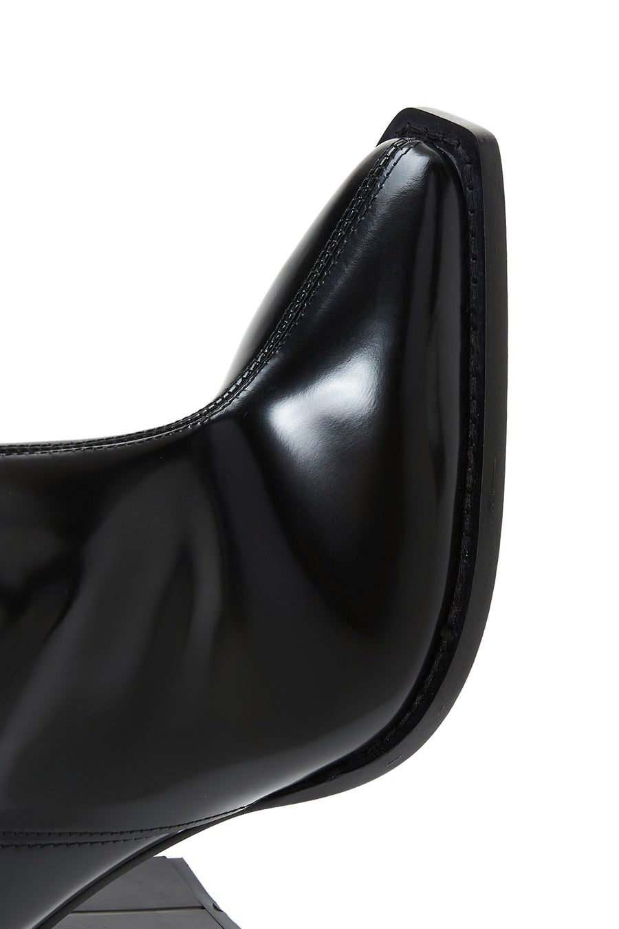 Women's Black Leather High Heel Boots