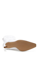 Women's White Leather High Heeled Boots | Derimod