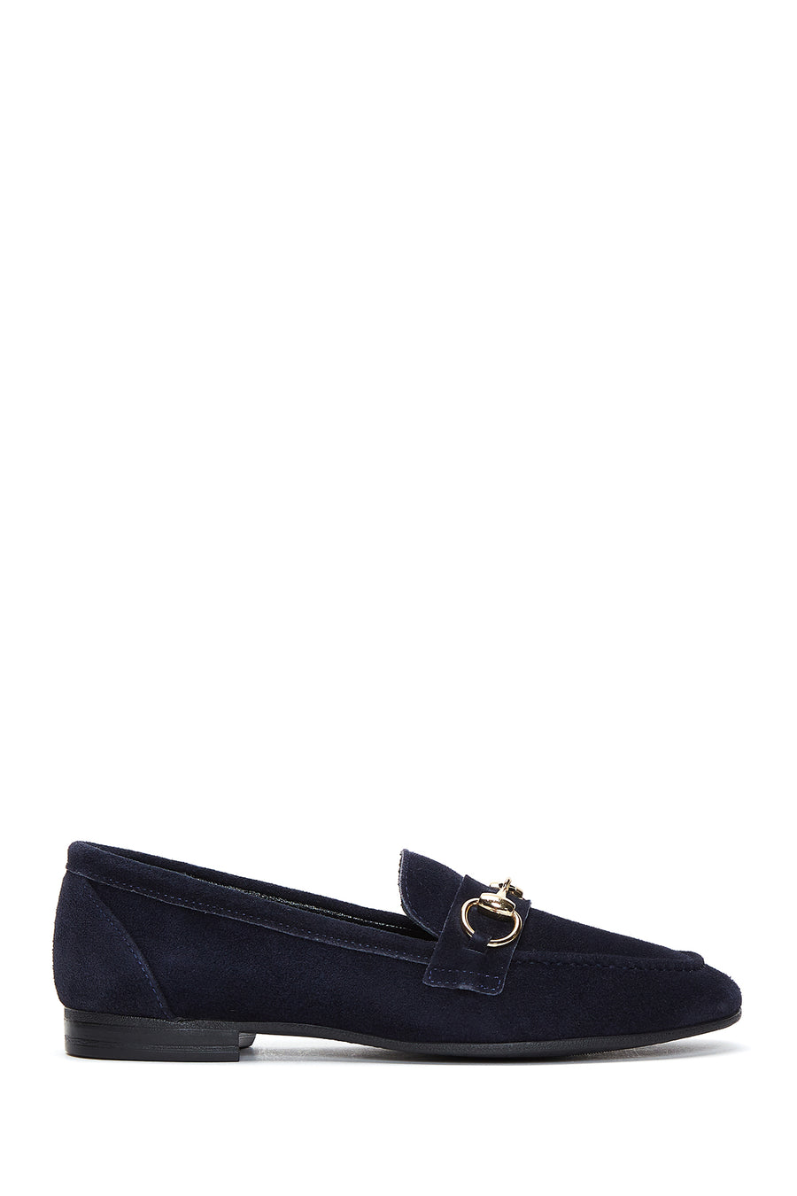 Women's Navy Blue Suede Leather Loafer 22WFD130110 | Derimod