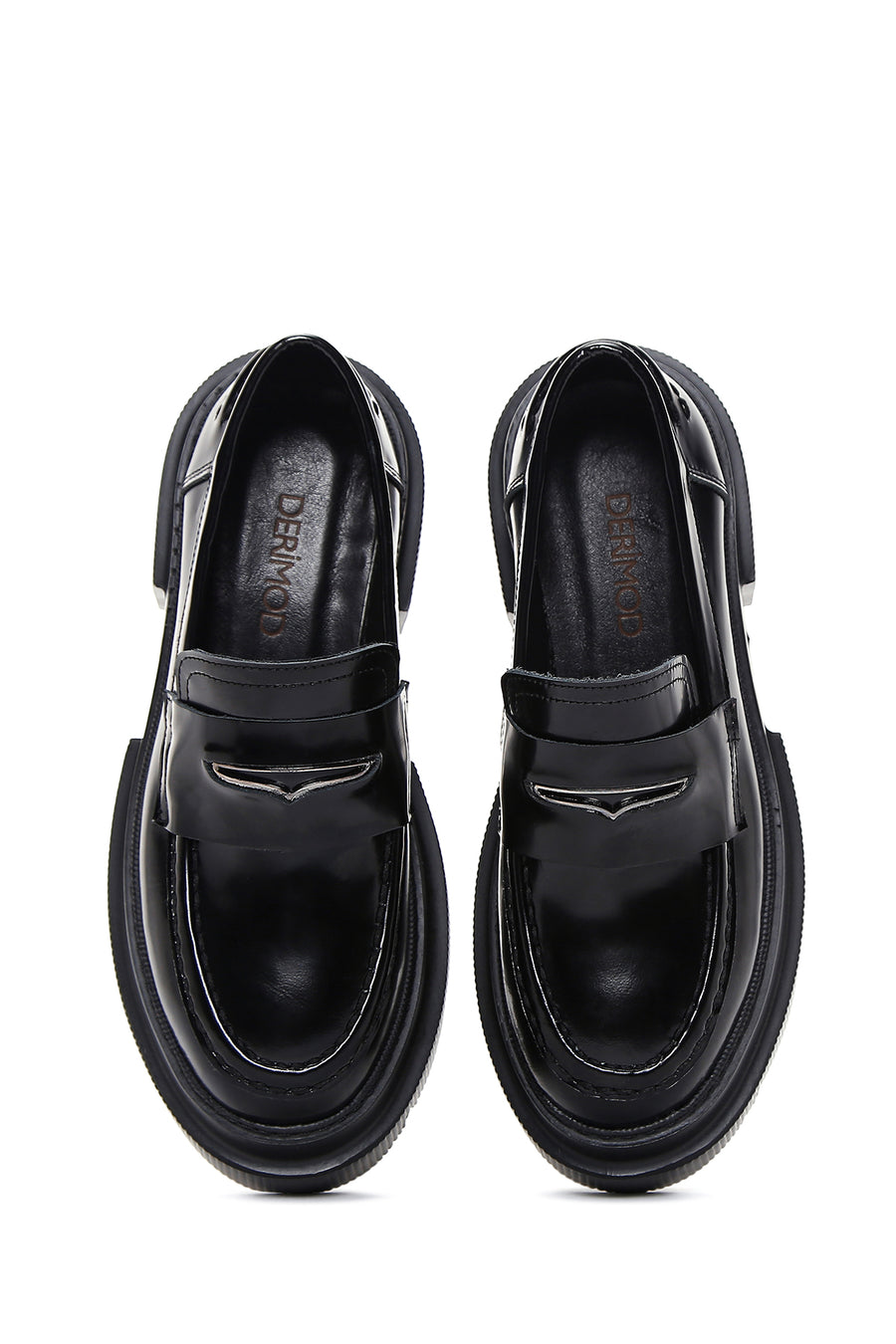 Women's Black Leather Masculine Loafer
