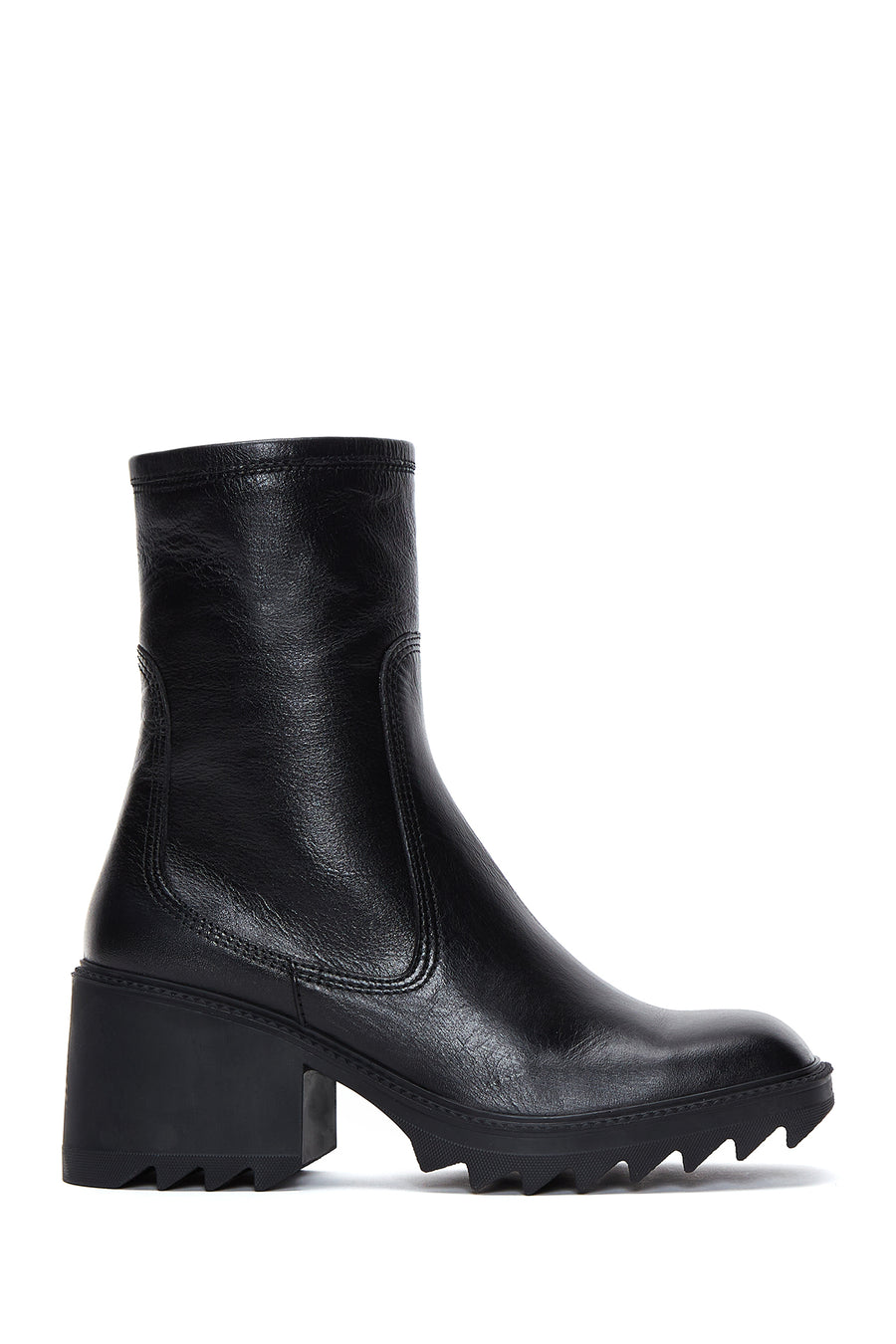 Women's Black Leather Heeled Boots 22WFD131418 | Derimod